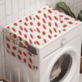 thumbnail image 1 of Childish Washing Machine Organizer, Watercolor Strawberry Fruits on Polka Dots Juicy Summer Fashion, Anti-slip Fabric Top Cover for Washer and Dryer, Dark Pink Green and White, by Ambesonne, 1 of 1