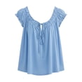 thumbnail image 4 of SwiftWear Women's Ruffle Drawstring Cute Tank Top Crew Neck Sleeveless Cami Casual Loose Fit Beach & Vacation Top​, 4 of 8