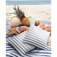 thumbnail image 4 of Outdoor Throw Pillow Cover Minimalist Lines Geometric Art Waterproof Cushion Covers 2 Pack Grey White Ombre Stripes Pillow Cases Home Decoration for Patio Garden Couch Sofa, 4 of 7