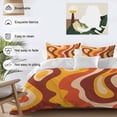 Abstract Art Duvet Cover Set Full Size, Orange Brown Yellow Pattern ...