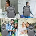 thumbnail image 5 of Laptop Backpack 16 Inch Slim Travel Computer Bag | Business Workpack for Office & Outdoor | Water-Resistant Cloth | Large Capacity | Organizer Pockets | 18.8x12.5x7in | 1pc | Black/Gray/Green/Blue, 5 of 6