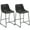 Dark Brown, variant on HOMCOM Bar Stools Set of 2, Counter Height Barstools with Back, Dark Brown