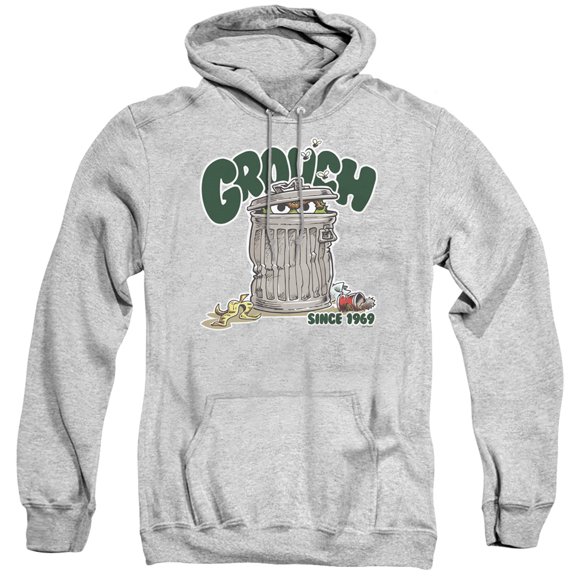 Sesame Street Grouch Adult Pullover Hoodie Sweatshirt Athletic Heather