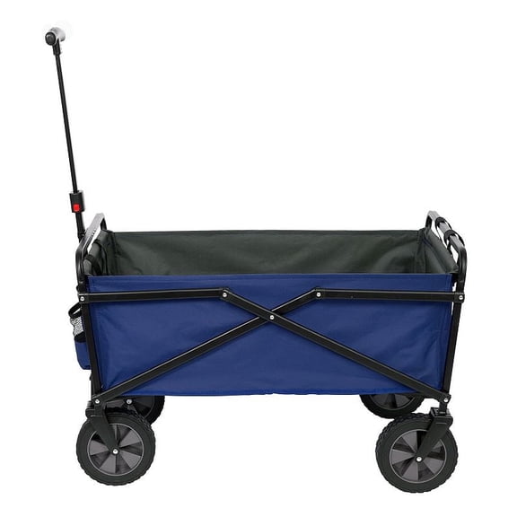 Seina 150lb Capacity Folding Steel Outdoor Utility Wagon Cart with side straps and interior pockets
