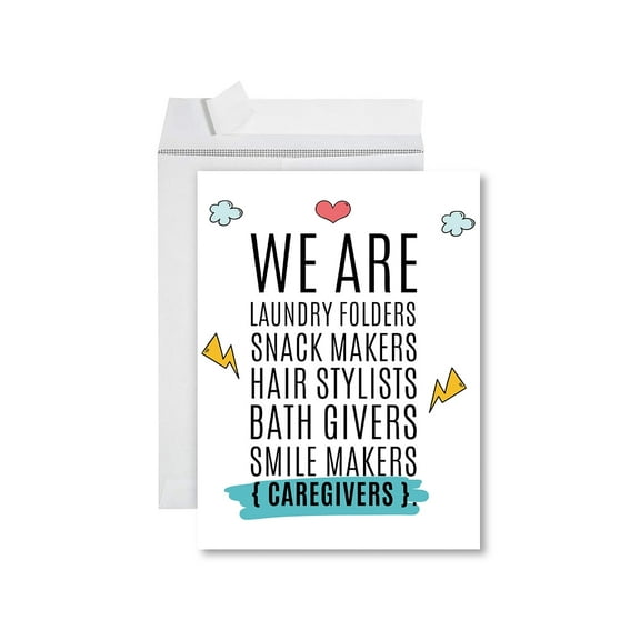 Koyal Wholesale Funny National Caregivers Day Jumbo Card, We Are Caregivers, Blank Greeting Card with Envelope, 1-Pack