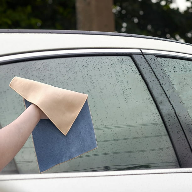 Toalla de limpieza de gamuza y fibra fina con diseño de doble cara para accesorios de coche, paño de limpieza súper absorbente para lavado, secado y pulido de gamuza.