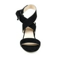 thumbnail image 6 of Journee Signature Womens Genuine Leather Hether Hook and Loop Block Heel Sandals, 6 of 9