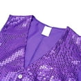thumbnail image 4 of PMVFHDE Men Rhinestone Sequin Formal Dress Vest Vest For Men For Stage Performance Gala Party Wedding And Evening Events Purple，L, 4 of 7