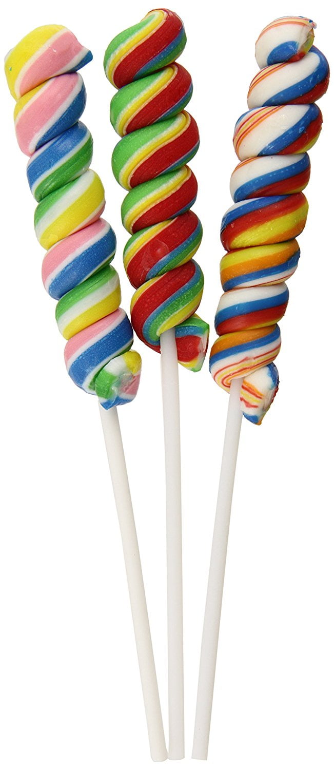 Twisty Rainbow Candy Lollipops 1 Pack Of 12