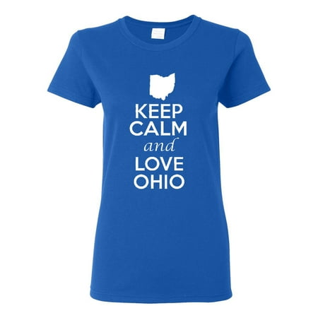 Ladies Keep Calm And Love Ohio Country T-Shirt Tee
