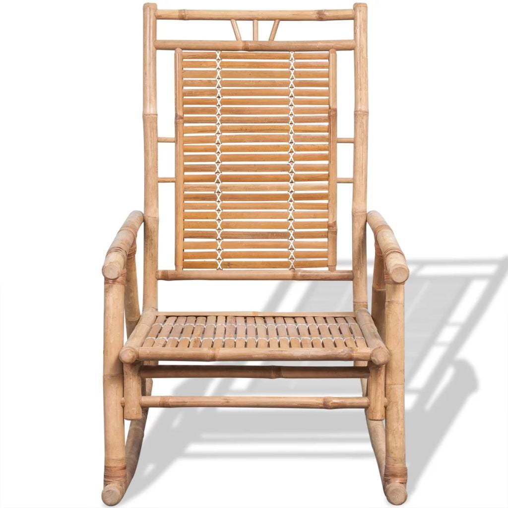 Kepooman Outdoor Patio Bamboo Rocking Chair for Porch Deck, Brown Kepooman Outdoor Patio Bamboo Rocking Chair for Porch Deck, Brown