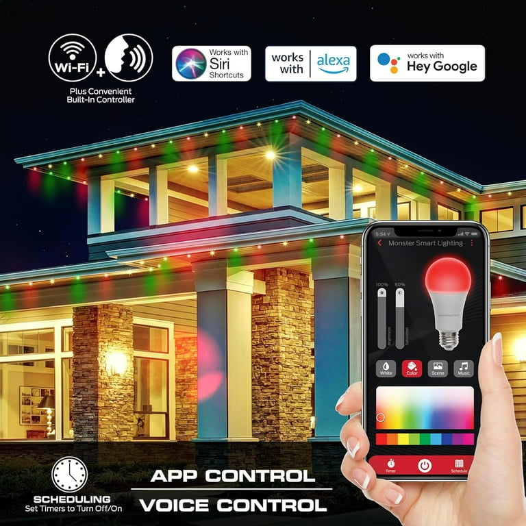 Monster Outdoor LED Smart Lights, RGBIC+ Multiwhite Permanent