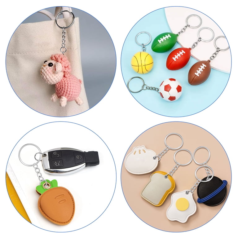 TSV Strong 2'' 100pcs Keychain Rings with Split, Chain and Jump