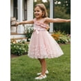 thumbnail image 5 of BemeyourBBs Kids Toddler Girls Fairy Butterfly Tulle Tutu Dress Big Girl Summer Ruffled Dress Cute Sleeveless Ruffle Princess Birthday Party Wedding Guest Dress with Belt, 5 of 9