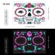 thumbnail image 3 of Pegatina de tatuaje del Día de los muertos para Halloween, piel temporal para noche, Bar, fiesta, Festival, maquillaje, tatuaje que brilla en la oscuridad, pegatina corporal, 3 of 4