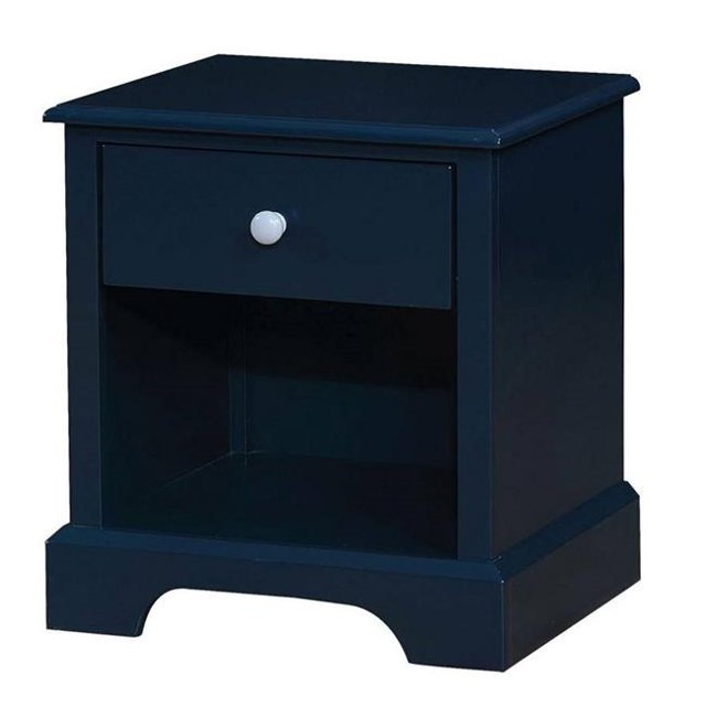 Benjara BM239794 Transitional 1 Drawer Wooden Nightstand with Open Compartment, Blue