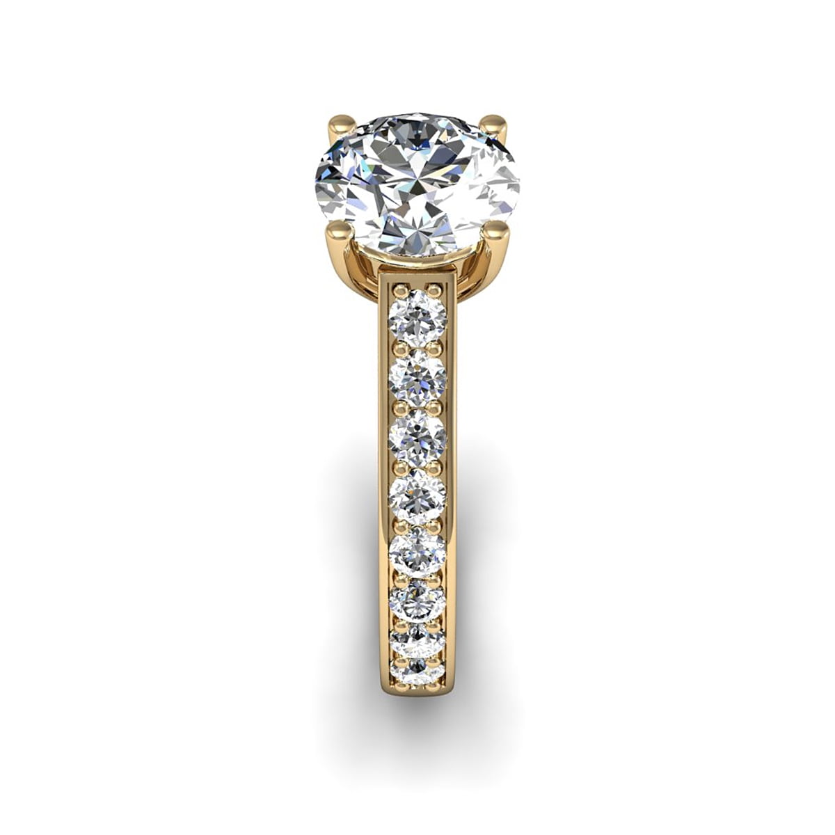 SuperJeweler 2 Carat Round Shape Moissanite Engagement Ring In 14 Karat Yellow Gold For Women