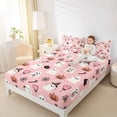 thumbnail image 3 of Feelyou Cute Ghost Pumpkin King Sheets, Kawaii Cat Spider Bedding, 4pcs, 1 Flat Sheet, 1 Fitted Sheet and 2 Pillowcases, 3 of 5