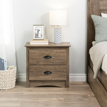 Prepac Salt Spring 2-Drawer Night Stand, Drifted Gray