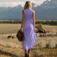 thumbnail image 5 of Tqcoqu Summer Dresses for Women 2026 Dressy Casual Deep V Neck Tank Dress Elegant Flowy Ruffle Sleeveless Sundresses,Purple Women's S-XXXL, 5 of 6