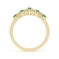 thumbnail image 2 of ANGARA Natural Five Stone Emerald and Diamond Wedding Ring in 14K Yellow Gold for Women (Size-4x3mm) | May Birthstone, Birthday, Anniversary, Jewelry Gift for Women | Natural Emerald Ring, 2 of 11