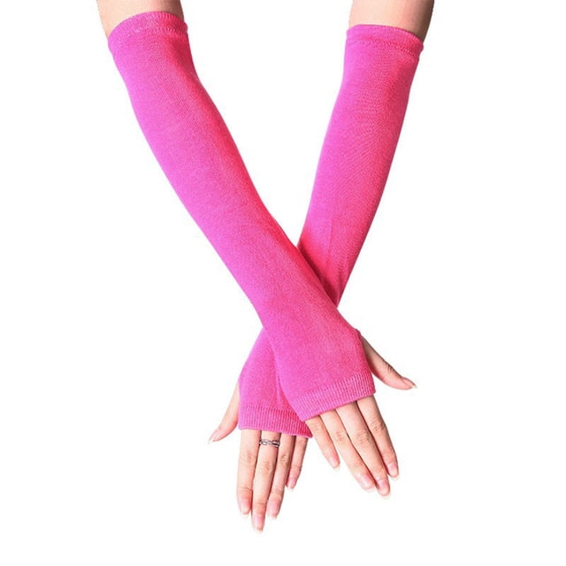 TIMIFIS Gants Longs Sans Doigts pour Femmes Longueur Coudière Réchauffeur de Bras avec Trou pour Pouce Mode Extensible Hiver Automne Mode Décontractée Gants Doux pour Activités Extérieures
