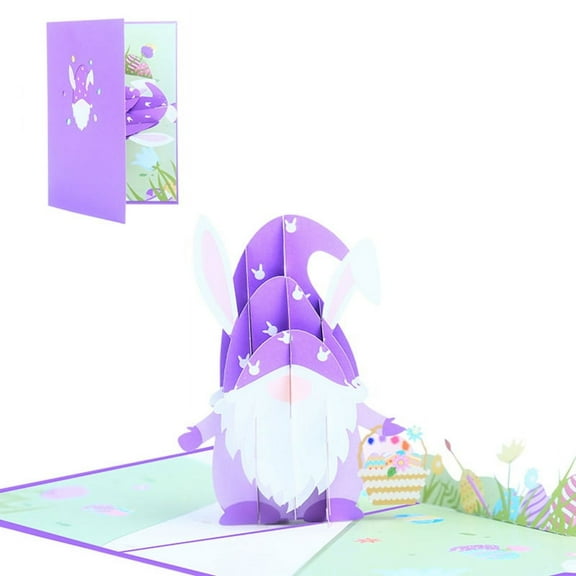 TRINGKY 3D for Pop Up Cards Easter Day Bunny Gnome Greeting Cards for Girls Boys Kids Wi
