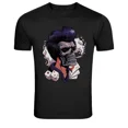thumbnail image 1 of Skull Pompadour Smoking Dice Cards T-Shirt Z4650, S-5XL, 1 of 4