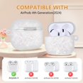 thumbnail image 2 of Funda para AirPods 4 Aleviker con cadena de muñeca Pearl Marble, 2 of 7