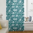 thumbnail image 6 of Green White Floral Sheer Curtains 72 Inches Long, Farmhouse Retro Botanical Leaves Light Filering Curtains, Breathable Simi Curtain Privacy Drapes for Living Room Bedroom Lightweight Window Treatment, 6 of 9