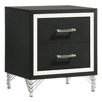 Pemberly Row 2-Drawer Rectangular Modern Engineered Wood Nightstand in Black