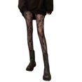 thumbnail image 5 of Calcetines de red de pesca de luna negra para mujer con letras de enredadera de flores para otoño e invierno, calcetines interiores finos y sexys con red de pesca hueca a la moda, 5 of 5