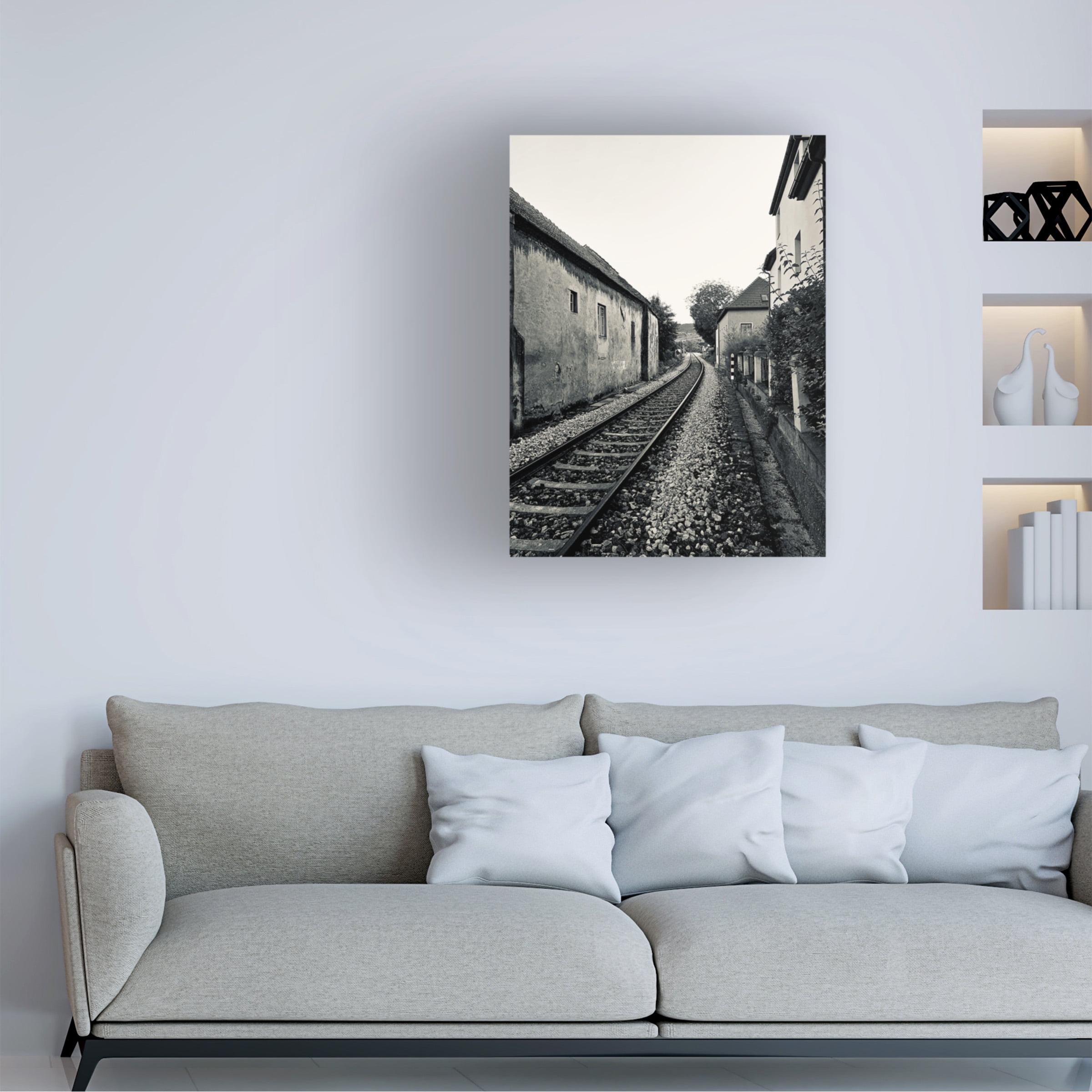 Susan Vizvary Photography 'Train Tracks in Black and White' Canvas Art