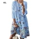 thumbnail image 1 of Sonducket Vestido Midi de manga larga estampado cuello gran columpio cintura alta ropa de mujer Vestidos Cielo azul 4XL, 1 of 1