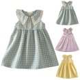 thumbnail image 4 of Vdoaml Little Girls Sleeveless Dresses with Peter Pan Collar Kids Loose Flowy Sundress Children A Line Casual Dress 4-5 Years Yellow, 4 of 4