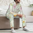 thumbnail image 7 of Sikiie bird and butterfly Print Mens Pajama Set, Soft Warm Long Sleeve Sleepwear, Cozy Button-Down Pjs for Men-XX-Large, 7 of 7