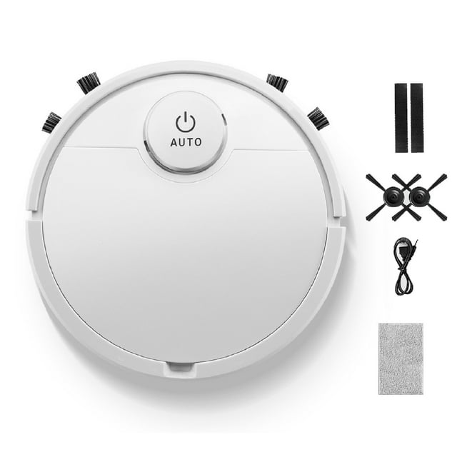 Robot aspirador con control táctil y alta cobertura, barre suelos de madera y baldosas.