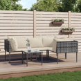 thumbnail image 1 of vidaXL 5 Piece Garden Lounge Set with Cushions Grey Poly Rattan, 1 of 5