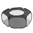 thumbnail image 2 of Corralito portátil para mascotas pequeñas, transparente, para cachorros, gatos, conejos, tienda de campaña para exteriores, color negro, 2 of 14