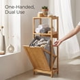 thumbnail image 3 of Evideco Mahe Adult Slim Removable Liner Laundry Hampers with Laundry Bag, Bamboo, 3 of 11