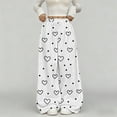 thumbnail image 6 of Womens Sweatpants Fuzzy Plush Heart Print Elastic Waist Cozy Lounge Wide Leg Sweatpants Women Black L, 6 of 8