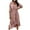 Pink, variant on Fesfesfes Women Dress Spring And Fall V-Neck Solid Color Long-Sleeved Temperament Lace-Up Waist Slim Fit Ruffles Skirt Dress