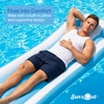 thumbnail image 3 of Sun's Out 70" Blue Cabana Stripe Pool Lounger – Inflatable Floating Mat, 3 of 5