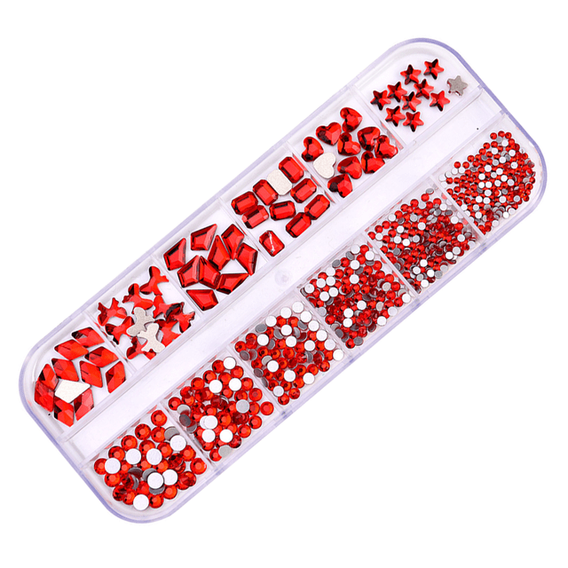 Diamantes de imitación para uñas gemas de cristal cuentas de uñas de tamaño múltiple para uñas joyería artesanal DIY Adepaton CPB-US-CJZ342-4