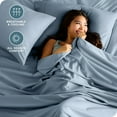 thumbnail image 5 of Bare Home Premium 1800 Collection 4-Piece Bed Sheet Set, California King, Dusty Blue, 5 of 11