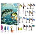 thumbnail image 2 of 24 Day Christmas Fishing Countdown Calendar With 24 Daily Angling Surprises Including Spoons Soft S Wobblers Minnows Frogs, Perfect Gift For Anglers S Gentlemen, 2 of 7
