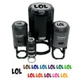 thumbnail image 1 of LOL Laughing Fun Text Self-Inking Rubber Stamp Ink Stamper - Yellow Ink - Small 3/4 Inch, 1 of 7