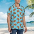 thumbnail image 3 of Sikiie Turtle Print Men's Hawaiian Shirt, Summer Beach Button Pocket Short Sleeve T-Shirt,X-Large, 3 of 7