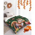 thumbnail image 4 of Squirrel Pine Cone Flannel Blanket for Bed,Travel and Camping, Maple Leaf Fruit Super Soft Cozy Blanket for All Seasons 30"x40", 4 of 6
