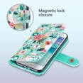 thumbnail image 5 of ULAK Wallet Phone Case for iPhone SE 5G 2022,iPhone SE 2020,iPhone 8 7,Shockproof Kickstand Flip Case for Apple iPhone SE 3 2 Geneneration/7/8 with Credit Card Holder for Girls Women,Mint Floral, 5 of 8